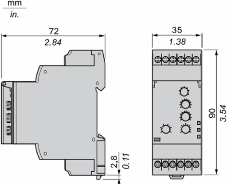Harmony 3-Phase Control Relay, 5A, 220...480V AC, 35mm Width