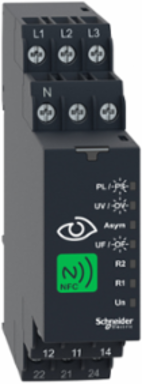 3-Phase Control Relay, 8A, 208-480V AC, IP40, NFC Enabled