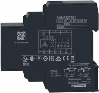 3-Phase Control Relay, 8A, 208-480V AC, IP40, NFC Enabled
