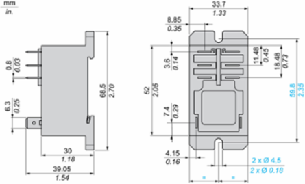 Power Relay, 30A, 2 C/O, 24V DC, DIN Rail/Panel Mount