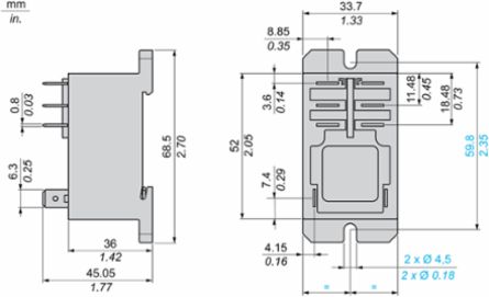 Power Relay 30A, 230V AC, 2 C/O, DIN Rail/Panel Mount