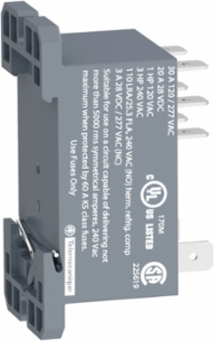 Power Relay 30A, 230V AC, 2 C/O, DIN Rail/Panel Mount