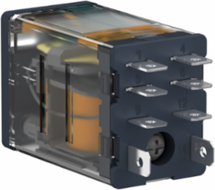 Harmony Plug-in Relay, 15A, 12V DC, 2 C/O, Lockable Test Button