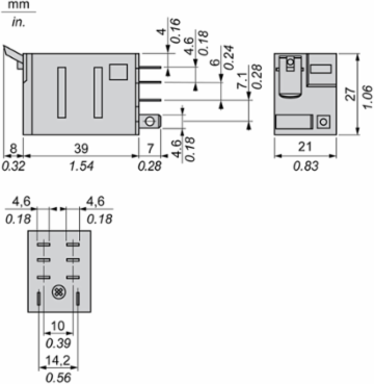 Harmony Plug-in Relay 15A, 2CO, 24V DC, LED Indicator, Lockable Test Button