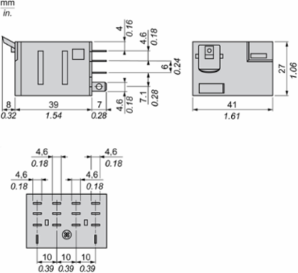 Harmony Electromechanical Relay, 15A, 24V DC, 4 C/O, Lockable Test Button