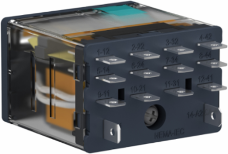 Harmony Electromechanical Relay, 15A, 24V DC, 4 C/O, Lockable Test Button