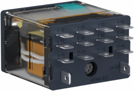 Harmony Electromechanical Relay, 15A, 24V DC, 4 C/O, Lockable Test Button