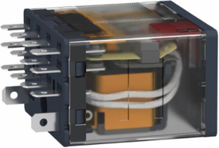 Harmony 15A Plug-in Relay, 4 C/O, 120V AC, Lockable Test Button
