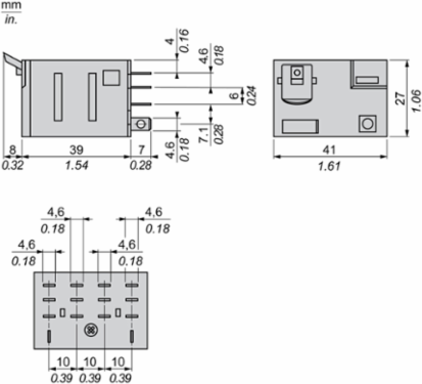 Harmony Electromechanical Relay, 15A, 4C/O, 24V AC with LED
