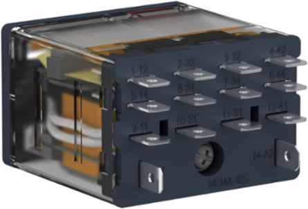 Harmony Electromechanical Relay, 15A, 4C/O, 24V AC with LED