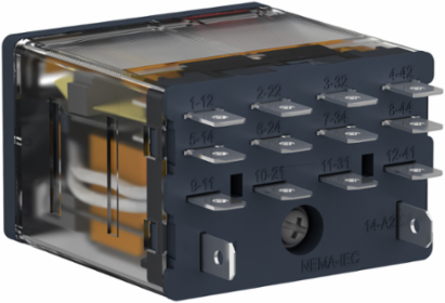 Harmony Electromechanical Relay, 15A, 4C/O, 24V AC with LED