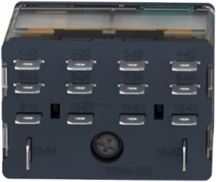 Harmony Plug-In Relay 15A, 24V DC, 4 C/O, IP40, LED Indicator