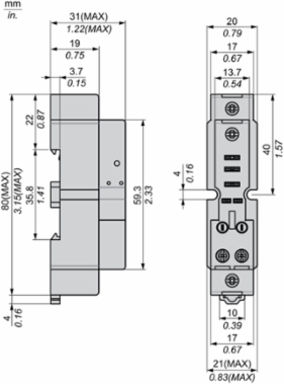 Harmony Electromechanical Relay Socket, 16A, 250V AC, Mixed Contact