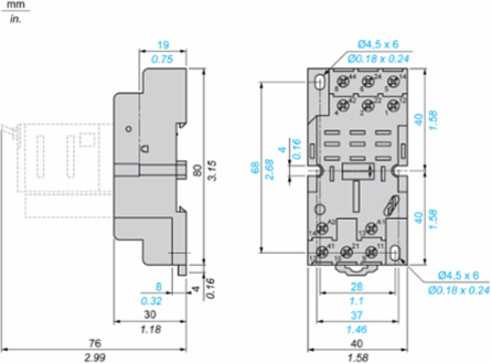 Harmony Electromechanical Relay Socket, 16A, IP20, Mixed Contact