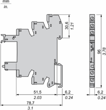 Harmony Relay Socket with LED Indicator, 12-24V AC/DC, 6.2mm Width