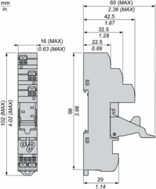 Harmony Electromechanical Relay Socket, 12A, IP20, 98 mm Length