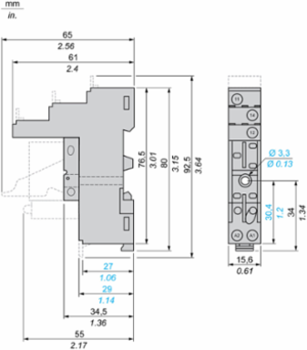Harmony RSB Socket, 12A, 250V AC, Screw Connectors, IP20