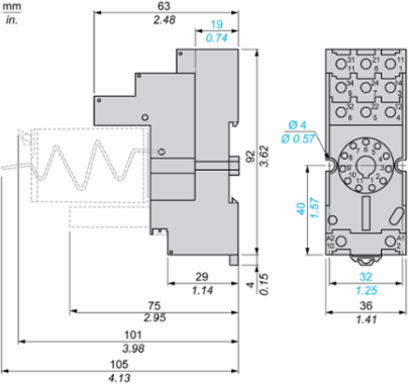 Harmony Electromechanical Relay Socket, 12A, 250V AC, IP20