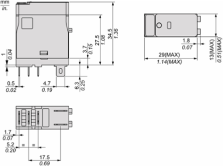 Harmony Electromechanical Relay 10A 1 C/O 120V AC with LED Indicator