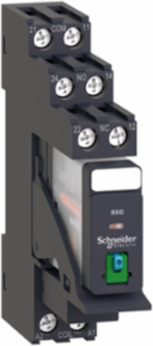 Pre-assembled Plug-In Relay, 5A, 24V DC, 2 CO, Lockable Test Button