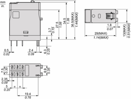 Harmony Electromechanical Plug-In Relay, 24V DC, 5A, 2 C/O, LED Indicator