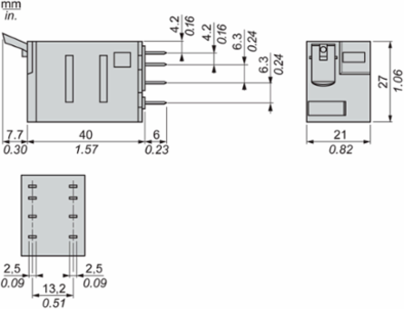Miniature Plug-in Relay 120V AC, 12A, 2 C/O, IP40, Lockable Test Button