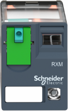 Miniature Relay 12A, 2 C/O, 24V DC, Lockable Test Button, LED