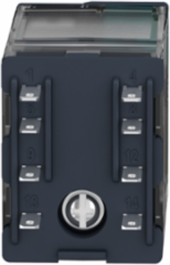 Miniature Relay 12A, 2 C/O, 24V DC, Lockable Test Button, LED