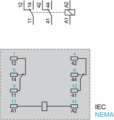 Miniature Plug-in Relay 12A 2 C/O 230V AC with Lockable Test Button