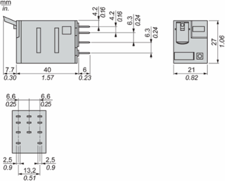 Harmony Miniature Plug-in Relay, 10A, 24V AC, 3 C/O Contacts, IP40