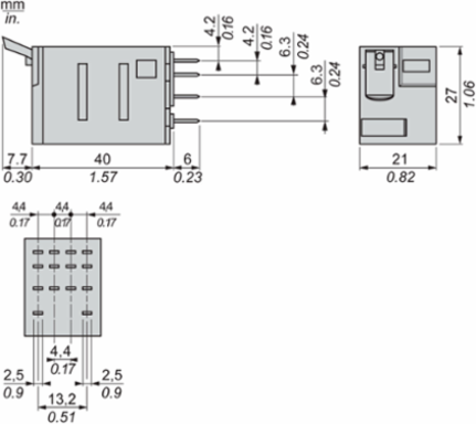 Harmony Miniature Plug-In Relay 6A 4CO 24V DC