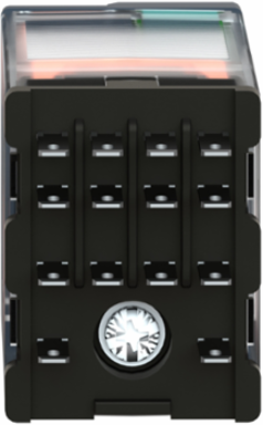 Miniature Plug-in Relay, 4 C/O, 6A, 24V DC, Lockable Test Button, with LED