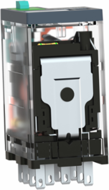 Miniature Plug-in Relay, 4 C/O, 6A, 24V DC, Lockable Test Button, with LED