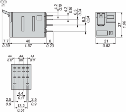 Miniature Plug-in Relay 6A, 4 C/O, 120V AC with Lockable Test Button