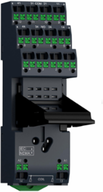 Push-In Socket Relay 12A 2C/O, IP20, 98 mm Length, Clip-On Mount