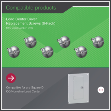QO/Homeline Load Center Screw Kit, 1-1/4 Inch x 1.88 Inch - 6 Pack
