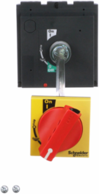 PowerPacT L Rotary Handle Accessory, Door Mounted, Red on Yellow Bezel