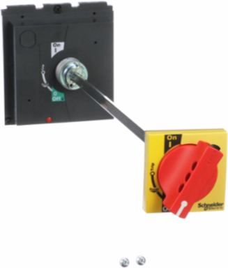 PowerPacT L Rotary Handle Accessory, Door Mounted, Red on Yellow Bezel