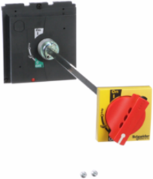 PowerPacT L Rotary Handle Accessory, Door Mounted, Red on Yellow Bezel