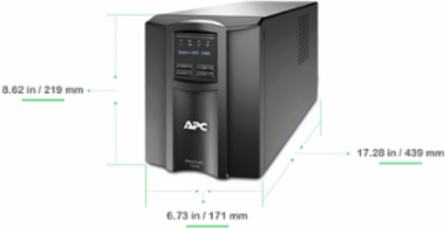 APC Smart-UPS, Line Interactive, 1500VA, Tower, 120V, 8x NEMA 5-15R outlets, SmartConnect Port+SmartSlot, AVR, LCD