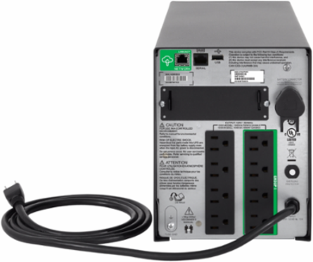 APC Smart-UPS, Line Interactive, 1500VA, Tower, 120V, 8x NEMA 5-15R outlets, SmartConnect Port+SmartSlot, AVR, LCD