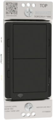 Switch, X Series, single pole, 3 way, WiFi, Matter, black
