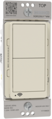 Switch, X Series, single pole, 3 way, WiFi, Matter, light almond