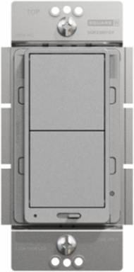 X Series 15A 600W Rocker Dimmer, 1 Pole, 3 Way, Flush Mount, Matt Gray