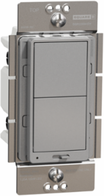 X Series 15A 600W Rocker Dimmer, 1 Pole, 3 Way, Flush Mount, Matt Gray