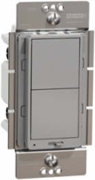 X Series 15A 600W Rocker Dimmer, 1 Pole, 3 Way, Flush Mount, Matt Gray