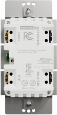 X Series 15A 600W Rocker Dimmer, 3 Way, Flush Mount, White