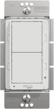 X Series 15A 600W Rocker Dimmer, 3 Way, Flush Mount, White
