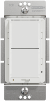 X Series 15A 600W Rocker Dimmer, 3 Way, Flush Mount, White