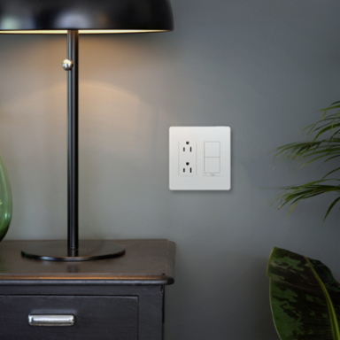 X Series 15A 600W Rocker Dimmer, 3 Way, Flush Mount, White